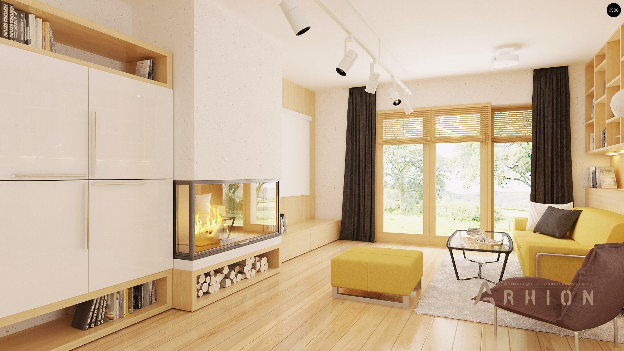 3. Проект одноэтажного дома в современном стиле с четырехскатной, Z200 BG, площадью - 154 кв c терассой, эркером